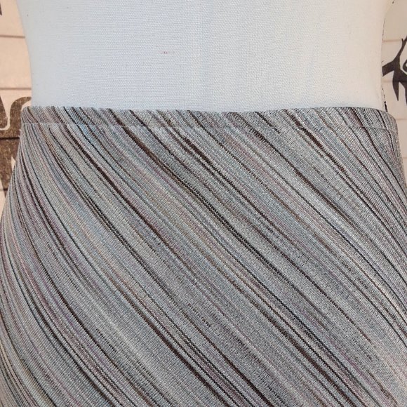 New York & Co Striped Multicolored Rainbow A Line Drape Skirt - Picture 9 of 12